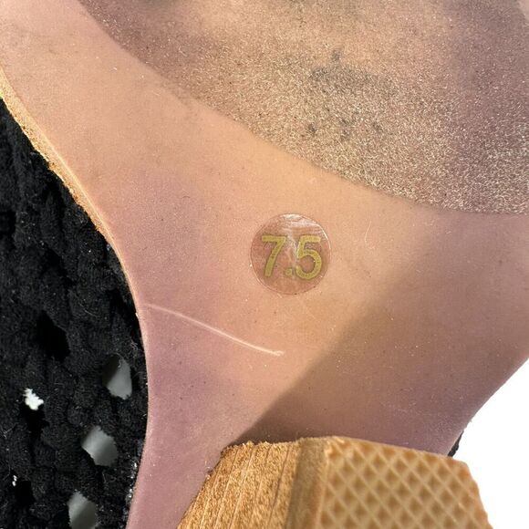 Jeffrey Campbell Mules Pointed Toe Crochet Stacked Heel Leone Size 7.5 Bohemian - Picture 9 of 10